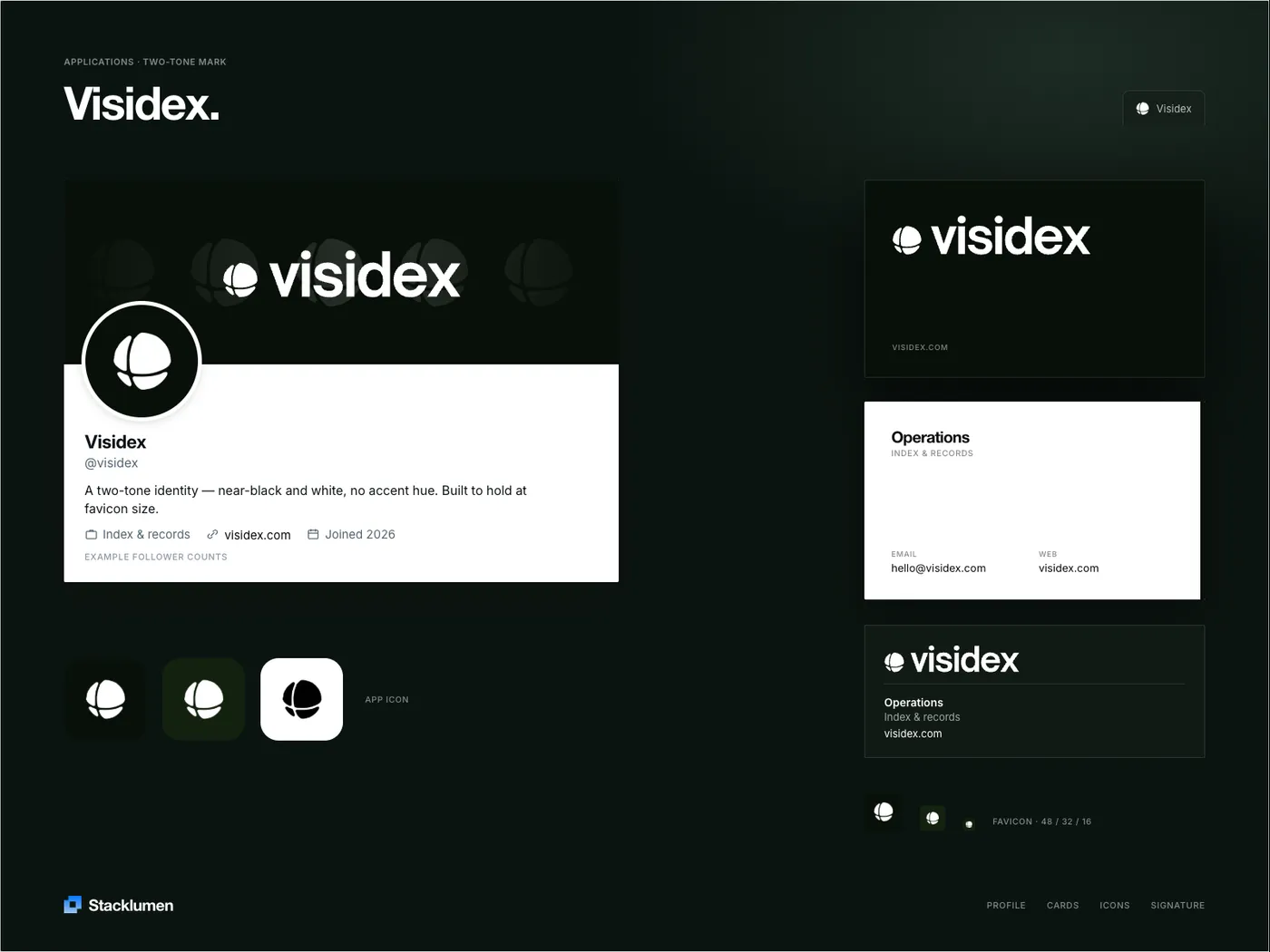 Visidex in application